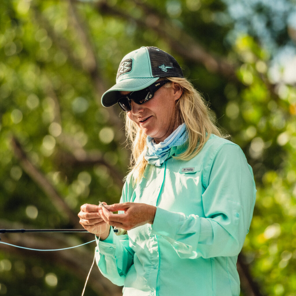 Meredith McCord wearing Guide's Choice S fishing sunglasses
