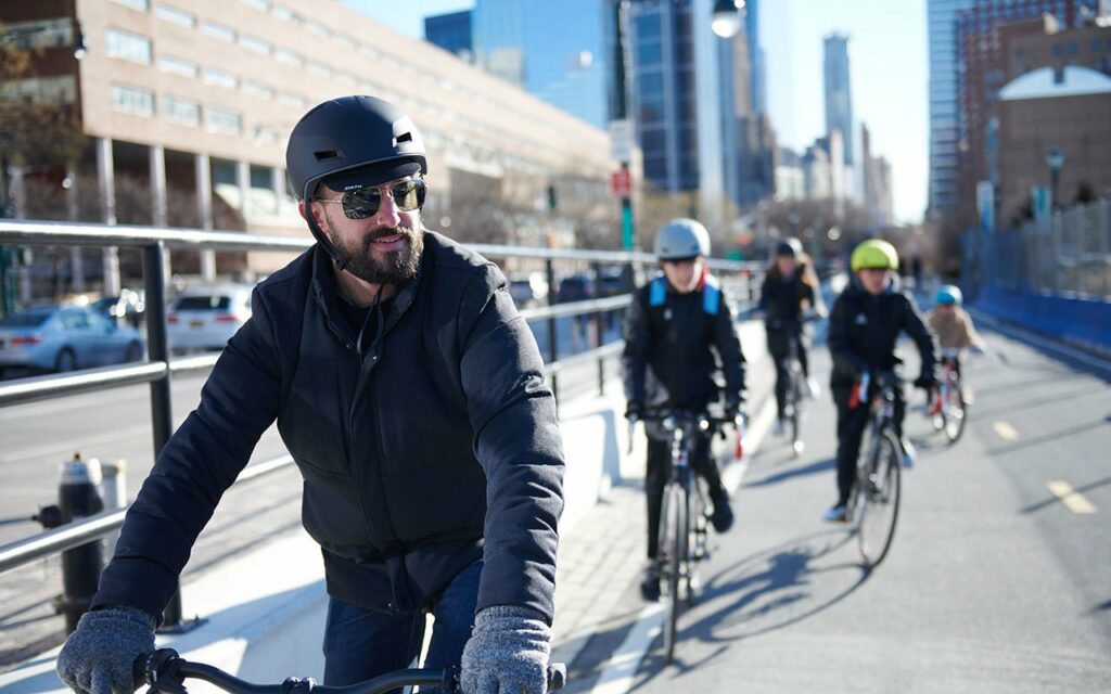 Commuting on a Bike Path in NYC